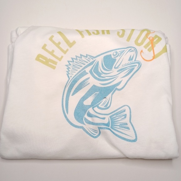 Women's Racerback Tank. Fun Fish Story Spin Humor. Size Medium - Picture 10 of 11